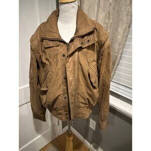 Large Vintage Adventure Bound Originals Leather Thinsulate Zip Up Bomber Jacket